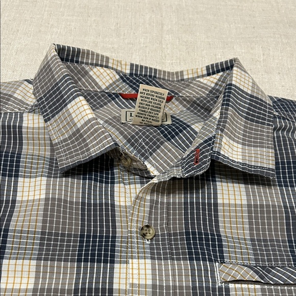 L.L. Bean Shirt Men’s L Navy/White Plaid Casual Button Down Comfort Stretch - Picture 11 of 14